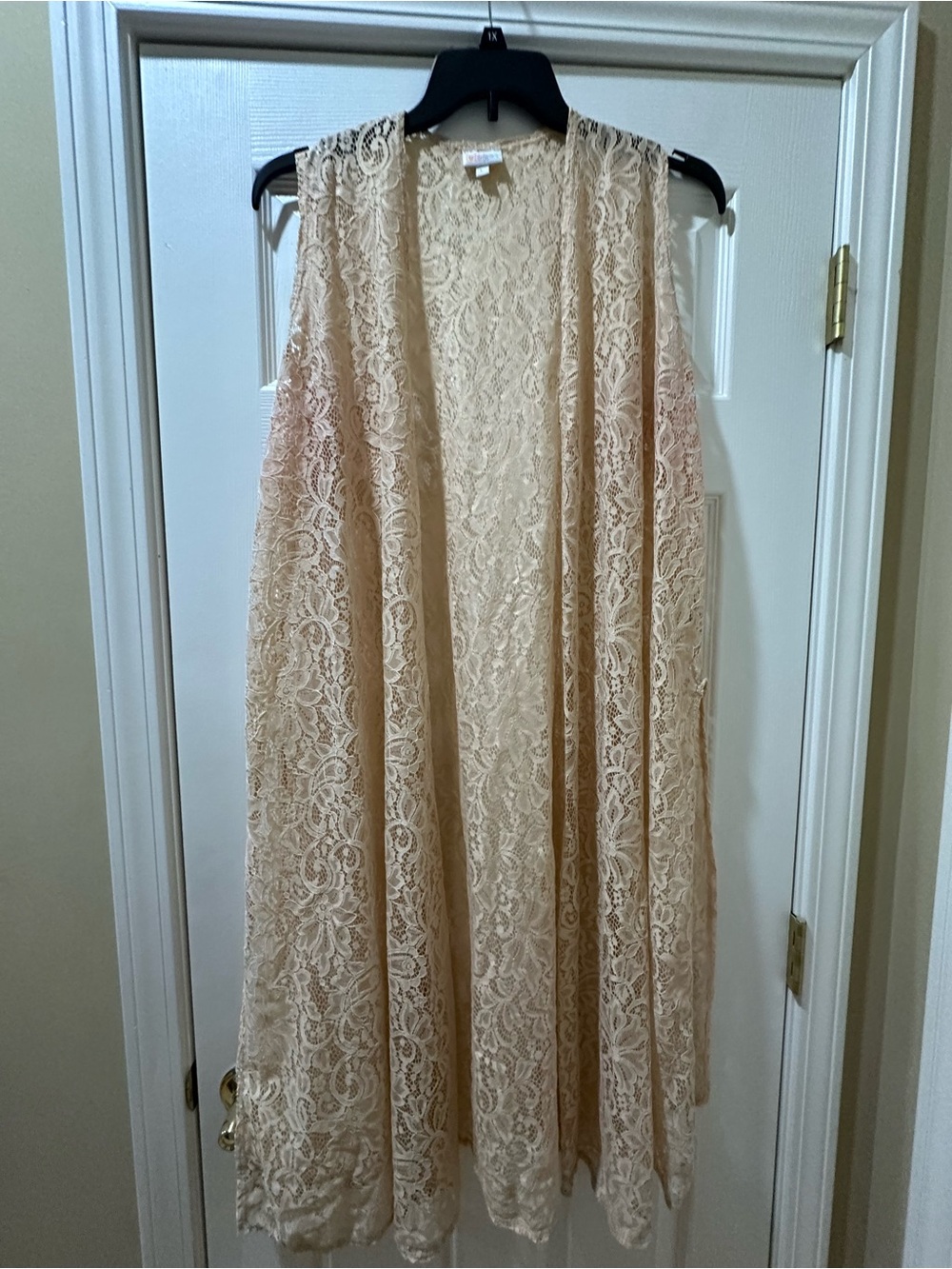 LuLaRoe Beige Lace Open Front Duster